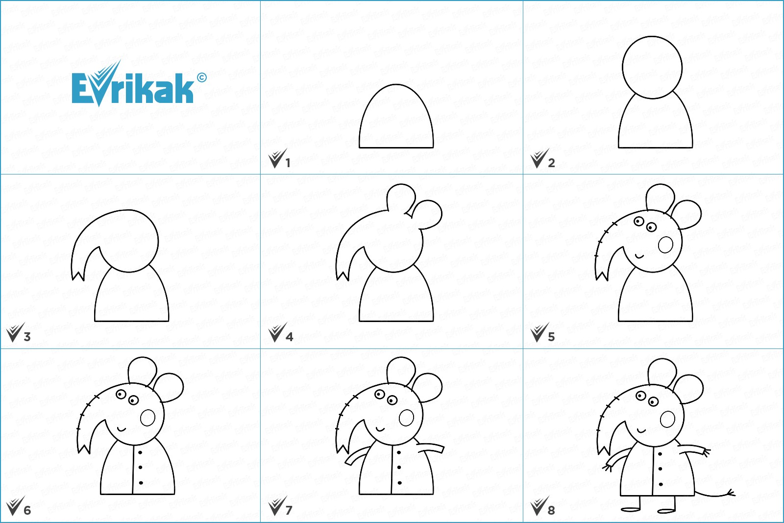 Схемы для рисования слона для детей 4-5